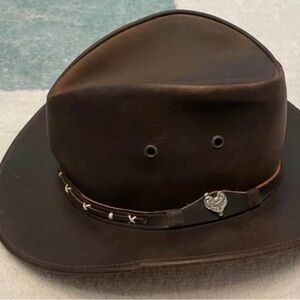 Handmade leather outback/cowboy hat